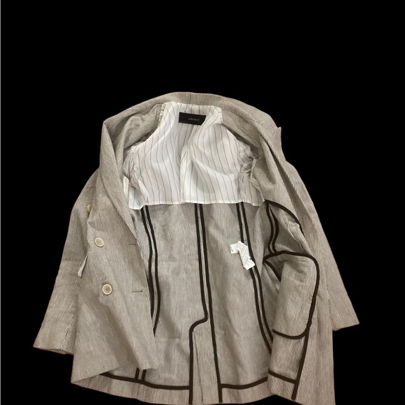 Zara Pinstriped Blazer- Long, light-weight, double-breasted-lovely! - Picture 5 of 7